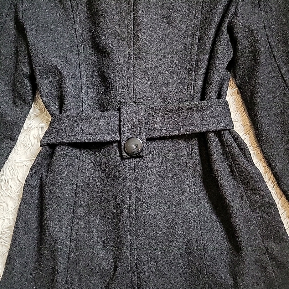 Womens Giacca Wool Blend Coat Jacket Charcoal Gray Size Small S Winter Fall Chic - Picture 15 of 15